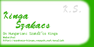 kinga szakacs business card